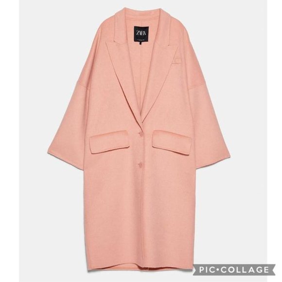 Zara peach oversized coat NWT size S - Picture 3 of 16